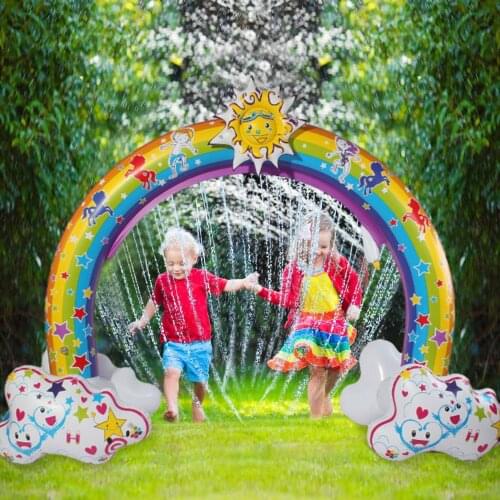 Giant Inflatable Rainbow Sprinkler Toy For Children Summer Rainbow Water Spray Toy Inflatable Archway Beach Lawn Outdoor Toys