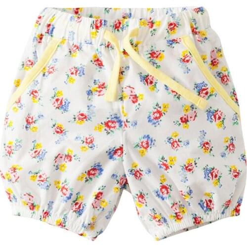 Little Maven New Summer Kids Clothing Floral Printed Quality Cotton Knitted Drawstring Girls Casual Elastic Thin Waist Shorts