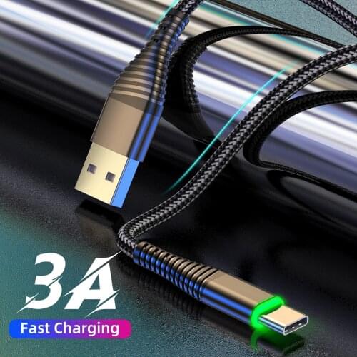 Lovebay 3A LED Type C Cable Fast Charge Cable Quick Charging USB C Cable Mobile Phone Data Cable For iPhone 12 Pro Max Xiaomi