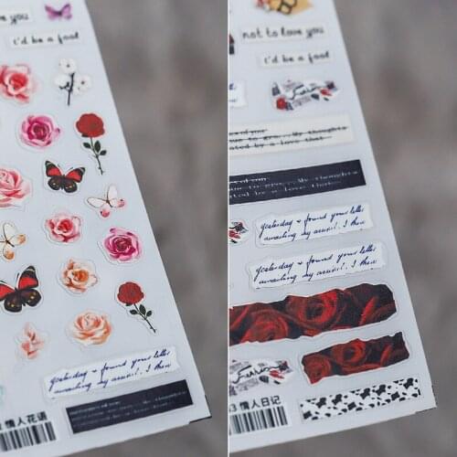 Rose Flowers Cute Image Quality 3D Engraved Nail Stickers Nail Art Decorations Nail Decals Design