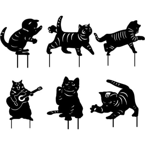 Cat Garden Acrylic Stakes Black Cat Silhouette Stake for Yards, Gardens Animal Lawn Decorations, Cat Toys Gifts for Cat Lovers