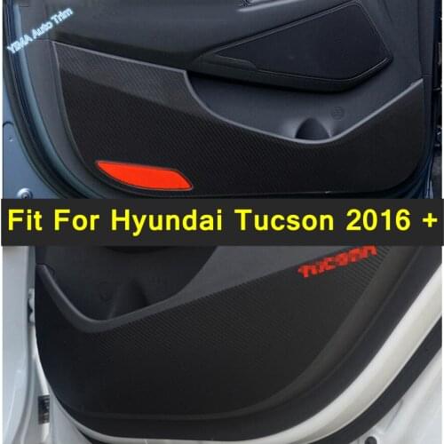 Car Interior Door Anti-dirty Anti-Kick Mat Microfiber Leather Protection Cover Film Stickers Fit For Hyundai Tucson 2016 - 2020