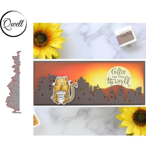 QWELL Metal Cutting Dies Stencil Complex Architecture for Craft Paper Cards DIY Scrapbooking Album Embossing Dies 2021