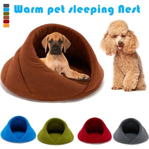 2019 New Pet Dog Puppy Cat House Bed Nest Cat Blanket Warm Puppy Soft Supplies for Winter Sleeping Placemat Kennel
