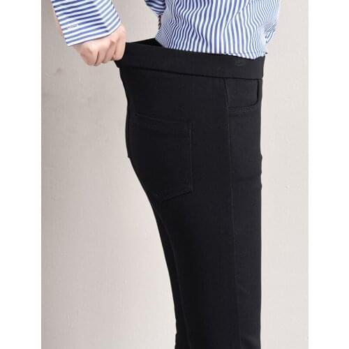 New Lace Flare Pants Women Autumn Winter High Waist Black Trousers Female Plus Size 6XL Elegant Office Work Slim Fit Pants