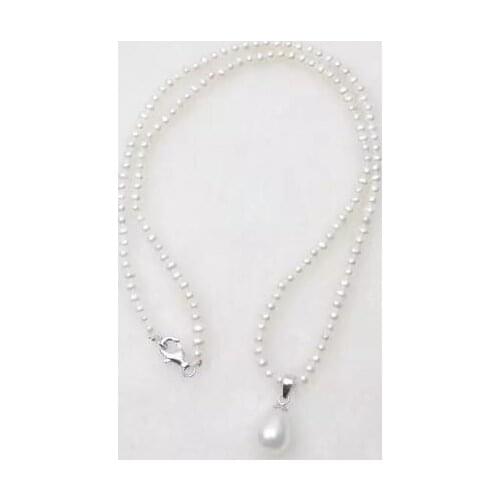 New Arriver Favorite Pearl Necklace White 2-4mm Real Freshwater Pearl Pendant Fine Jewelry Women Girl Gift AA Natural Pearl