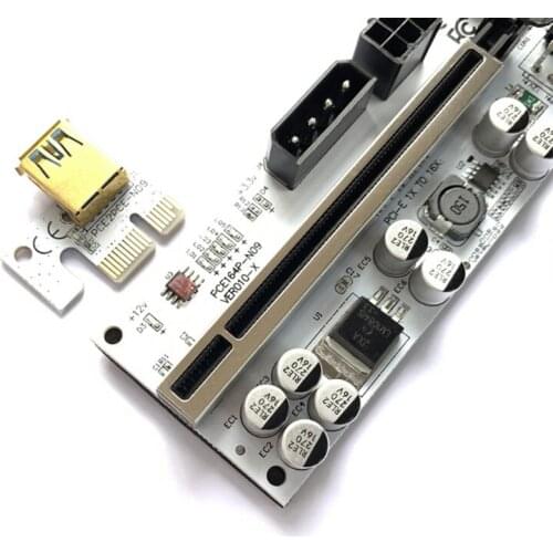 T8WC PCI-E Riser Card PCI Express 1X to16X Extension USB3.0 Cable 6Pin SATA Mining