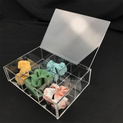 220x160x65mm Rectangle Clear Acrylic Storage Box Plastic Organizer Case Jewelry Container For Scrunchie Beads Earrings