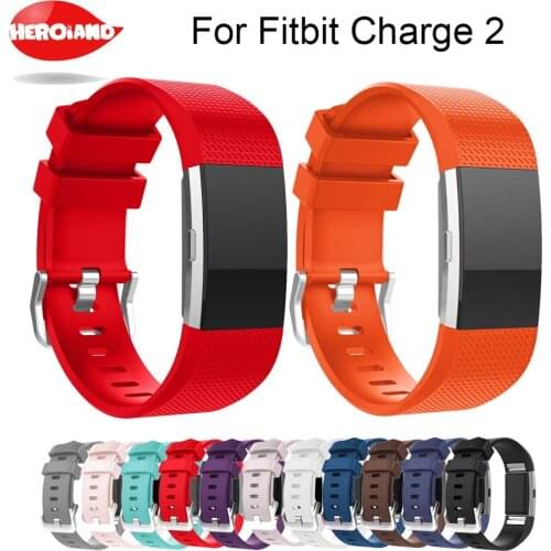 Hero Iand Strap Soft Watch strap band Silicone Sport bracelet belt replacement wristband For Fitbit charge2 heart rate watch