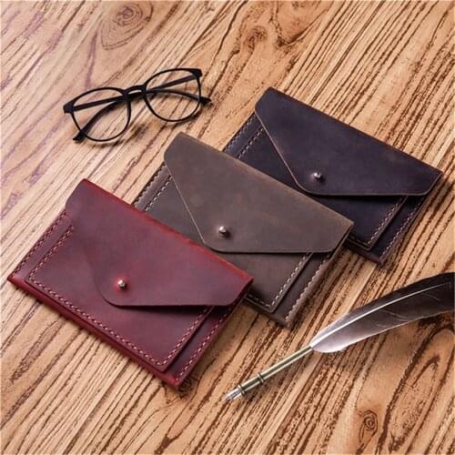 Retro Handmade Genuine Leather Wallet Cowhide Purse Female Long Wallet Pouch Handbag for Men Women Coin Purse Card Holder Clutch