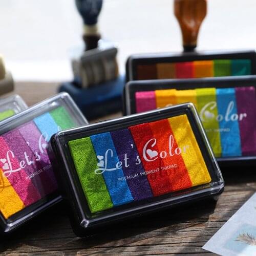 DIY Craft Stamp Ink Pad Rainbow Layering Painting Stencil Inkpad For Scrapbooking,Card making