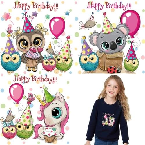 Prajna Cute Rabbit Patch Heat Transfer Vinyl Iron On Transfers For Clothes Cartoon Ironing Unicorn Stickers DIY Applique A Level