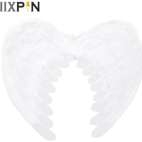 Fairy Dance Party Costume Props Real Feather Angel Wings For Kids Adults Masquerade Carnival Cosplay Stage Performance Wings