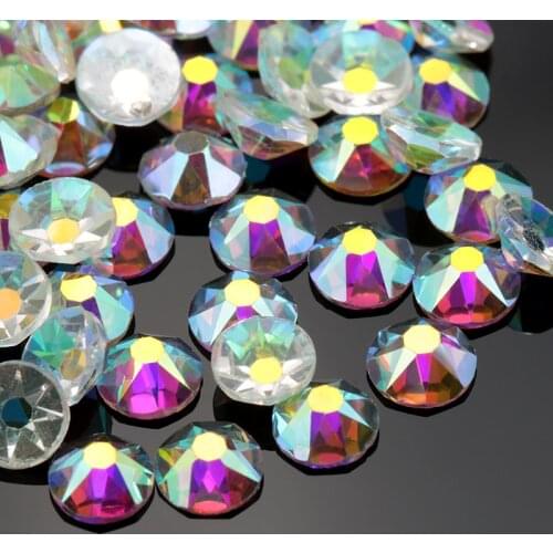 8/8 Cutting Surface Transparent AB Stone SS16 SS20 SS30 Glass 3D Non HotfixRhinestones, 1440Pcs, 288Pcs Flat Back Rhinestone