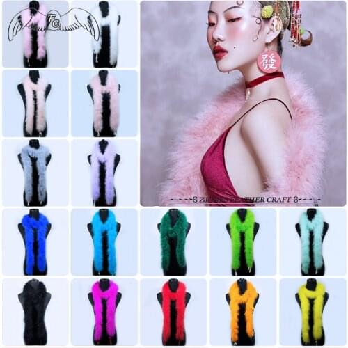 Top Quality 40g Thicker Fluffy Marabou Feather Boa Dyed Turkey Feather Craft For Show/Carnival Costumes/Party Boa Shawl 18Colors