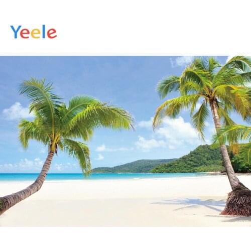 Yeele Summer Seaside Beach Coconut Tree Blue Sky Baby Portrait Photography Backdrops Photo Backgrounds Photocall Photo Studio
