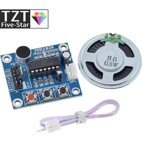 TZT ISD1820 recording module voice module the voice board telediphone module board with Microphones + Loudspeaker