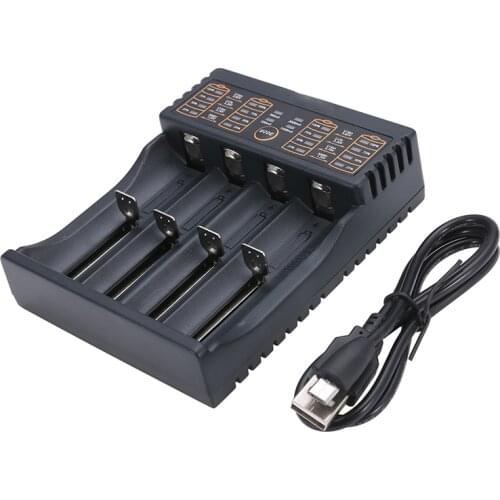 4 Slots 5V 18650 Li-ion Battery Charger LED Smart Batteries Charging Charger For Ni-MH/Ni-CD/Li-ion/AA/AAA 18650 18350 Battery
