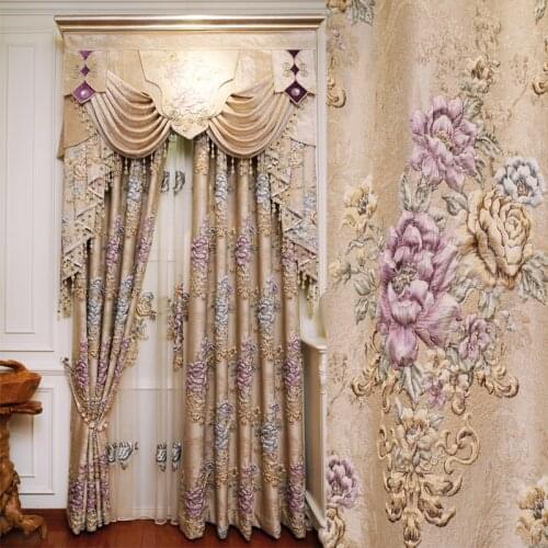 Royal Classic 4D Embossed Jacquard Villa Living Room Decoration Curtains High Quality Modern Luxury Curtain for Bedroom Window
