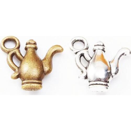 10pcs 15*14mm 2Color 3D Wine Pot Charm Jewelry Pendant Kettle For Diy Making Handmade Chinese Teapot Findings