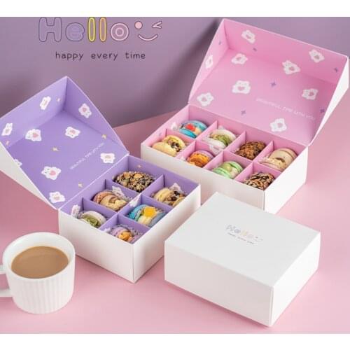 Japanese Style Cupcake Baking Boxes Window Open Cake Box Macaron Doggy Bag Muffin Box Window Opening Chocolate Packaging 10pcs