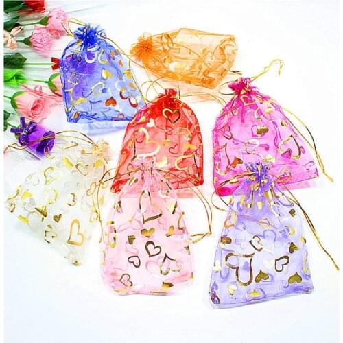 100pcs/lot 7*9cm,13*18cm,9x12cm organza bag Christmas wedding gift bag 23 color jewelry packing Display bag&pouch favor bags