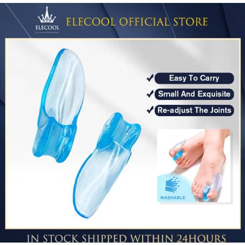 2pcs=1pair Toe Separator Corrector Big Toe Soft Silicone Gel Foot Finger Protector Bunion Adjuster Feet Massager Foot Care Tool