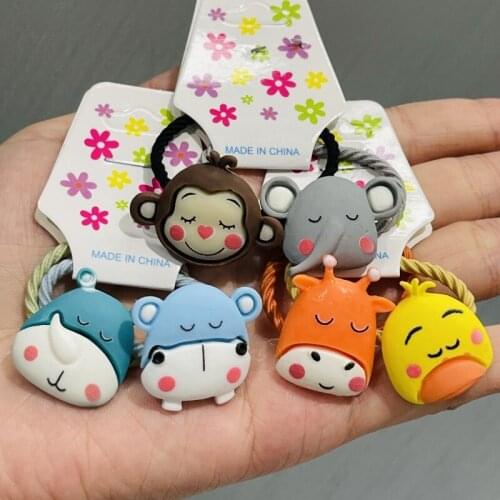 2Pcs Different Cute Animal Duck Hair ring Hair Bands Headwear Girls Rubber Band Elastic Hair Bands Children Hair Accessories