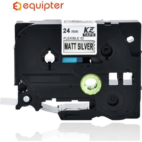 24mm flexible Tze FXM951 Black on matt silver Compatible for Brother P-touch Label Printers Laminated Tze Label Tape TzeFXM951