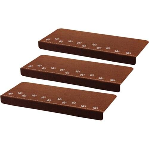 3pcs Indoor Non Slip Self-adhesive Staircase Tread Night Luminous Mat Coffee
