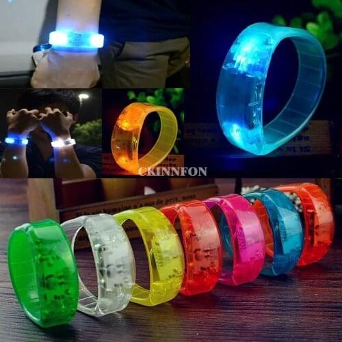 500Pcs/Lot Voice Control Led Bracelet Sound Activated Glow Bracelet For Party Clubs Concerts Dancing Christmas