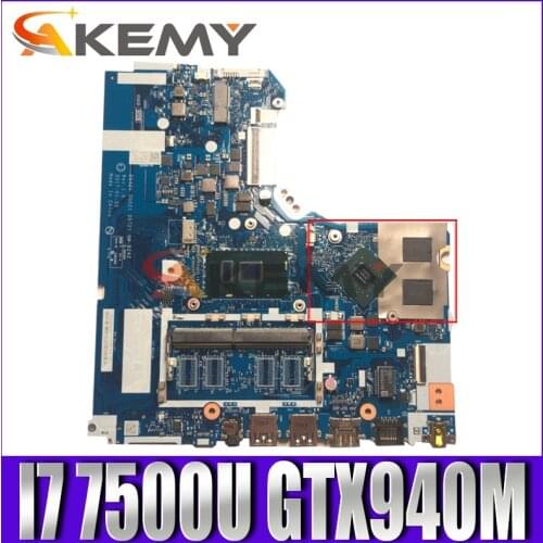 Akemy DG421 DG521 DG721 NM-B242 For Lenovo 320-15IKB 320-15ISK Notebook Motherboard CPU I7 7500U GPU GTX940M DDR4 100% Test Work