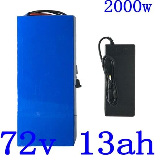 72V Lithium Battery 1000W 2000W 3000W Electric Bike Battery72V 15Ah 13Ah 10Ah Ebike Battery Pack with 2A charger free duty