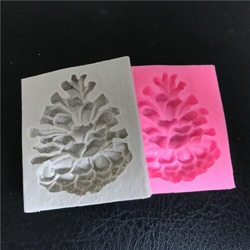 White pink pine cone silicone soap mold for cakes fondant chocolate baking mould cake decoration molds pastry tools