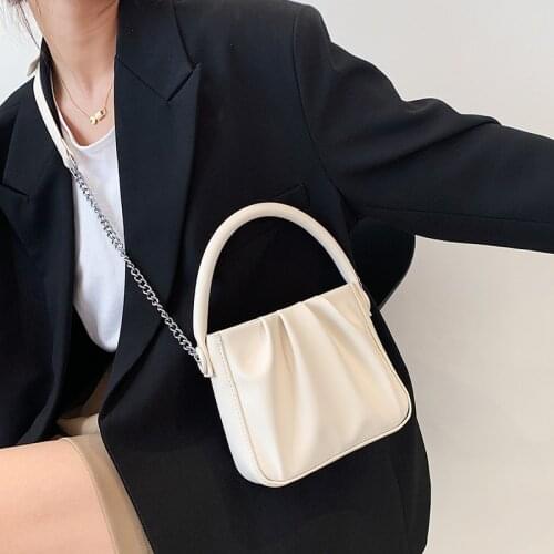 Soft PU Leather Brand Designer Folds Top-handle Tote Shoulder Bag for Women 2021 New Fashion Crossbody Bag Female Purse Handbags