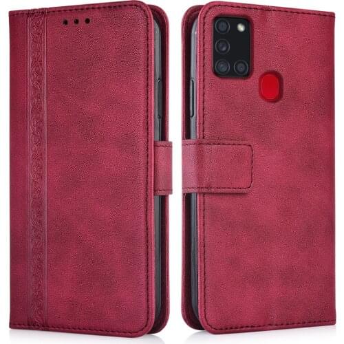 Luxury Flip Wallet Leather Case for Samsung Galaxy A21s A217F 6.5'' Magnetic Book Protect phone back Cover