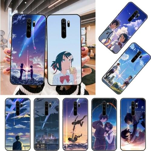Phone Case For Xiaomi Redmi Note 8 8T 7 7A 9 9A 9S 8A 4 5 6 Pro Black Cover Bumper Silicone Waterproof Luxury Anime Your Name