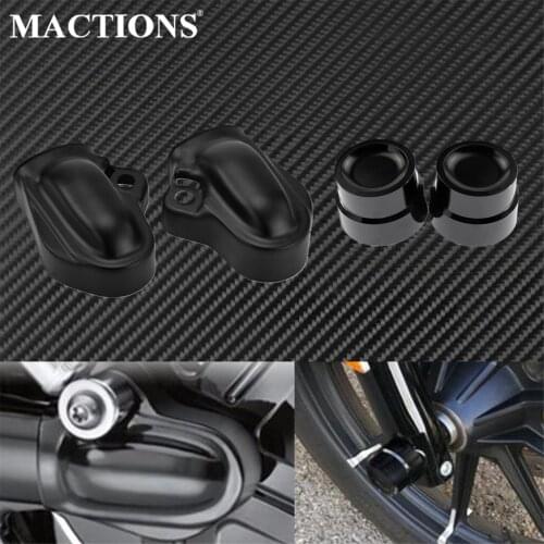 Motorcycle Black Rear Axle Cover Wheel Shaft Cap Side Protector Guard With Front Axle Cap Nut Cover For Harley VRSC 2002-2011