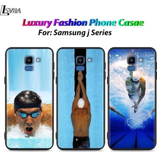 Black Shell Michael Phelps Swimming for Samsung Galaxy J7Duo J2 J4 Core J6 J4 Plus J8 J3 J7 J5 Prime 2018 2017 Phone Case