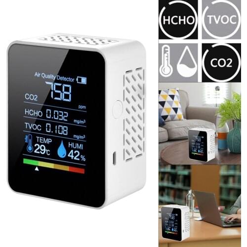 Air quality detector CO2 HCHO TVOC Carbon Dioxide Gas Detector Temperature Humidity Gas Analyzer Air Quality Monitor Measurement