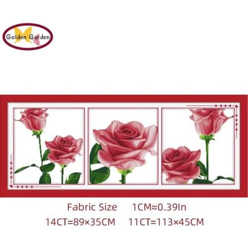 GG Pink Memory and Alocasia Love Pattern Embroidery Needlework Counted&Stamped 11CT14CT Chinese Cross Stitch Sets for Home Decor