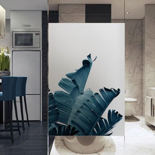 Custom Size Tropical Plant window glass sticker opaque matte film bathroom door bathroom toilet shading privacy film