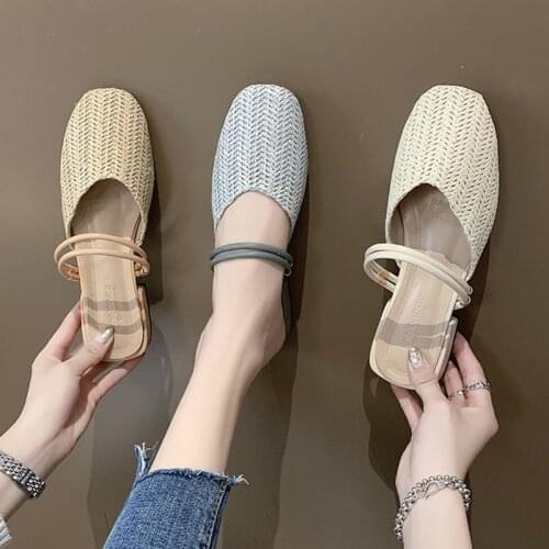 JARYCORN Flat outdoor slippers Sandals foot ring straps beaded Roman sandals fashion low slope with womens shoes low heel shoes