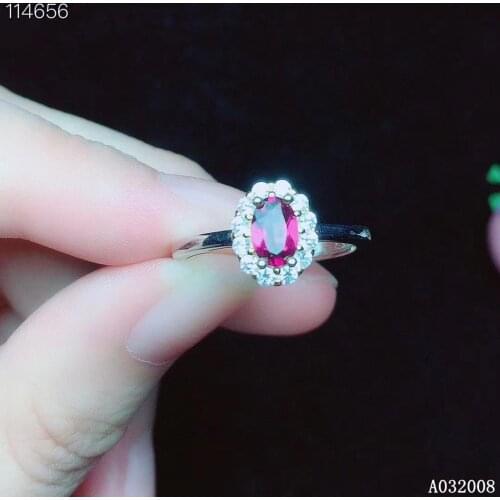 KJJEAXCMY fine jewelry 925 sterling silver inlaid natural garnet ring delicate new female luxury ring vintage support test