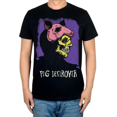 9 designs Harajuku Cool Pig Destroyerd t shirt 100%Cotton Punk fitness Hardrock Metal Black shirts skateboard Streetwear