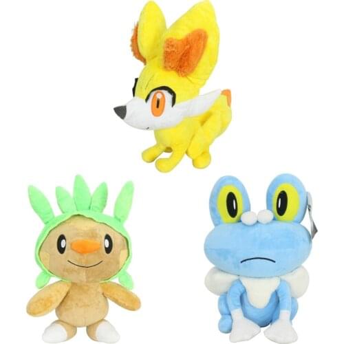 Pokemon 30cm Plush New Chespins Fennekins Froakies Soft Good Quality Soothing Doll Birthday Christmas Halloween Gift For Kid