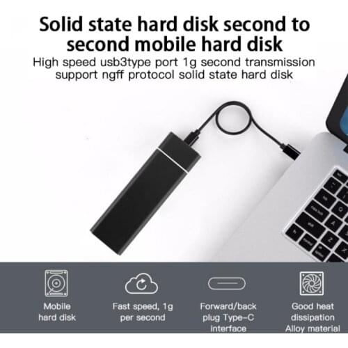 M.2 NGFF Hard Disk USB3.1 Type-C To M.2 M Key PCIE SSD Box 10Gbps External Enclosure Case UK Suitable For B Key Interface