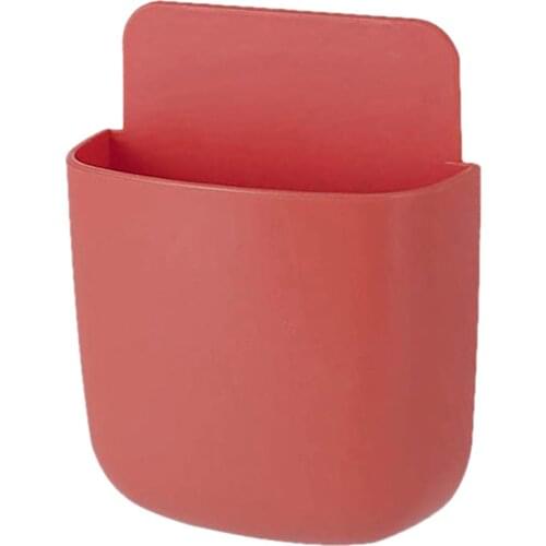 Multi-function Storage Box For Remote Control Perforation-free Wall-mounted Storage Rack Mobile Phone Charging Adhesive Back