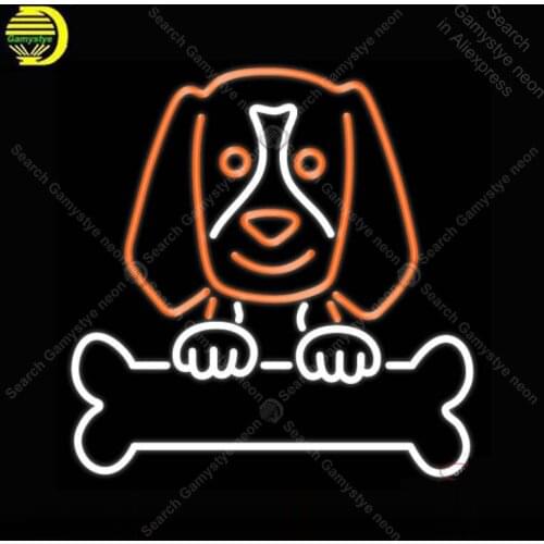Dog and Bone Neon Sign Real Glass Tube Handmade neon light Sign Advertise Display Decor Wall Hotel club Iconic Neon Light Lamps