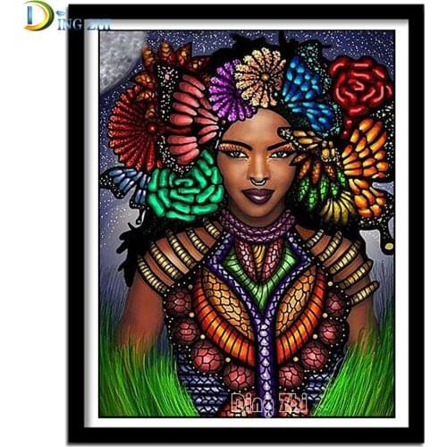 New Arrivals African Women Portrait Full Square/Round Drill 5D DIY Diamond Painting Embroidery Cross Stitch Colorful Lady Decor